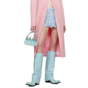 Knee-High Retro Go-Go Boots Blue