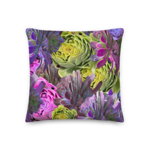 Neon Succulent Premium Pillow