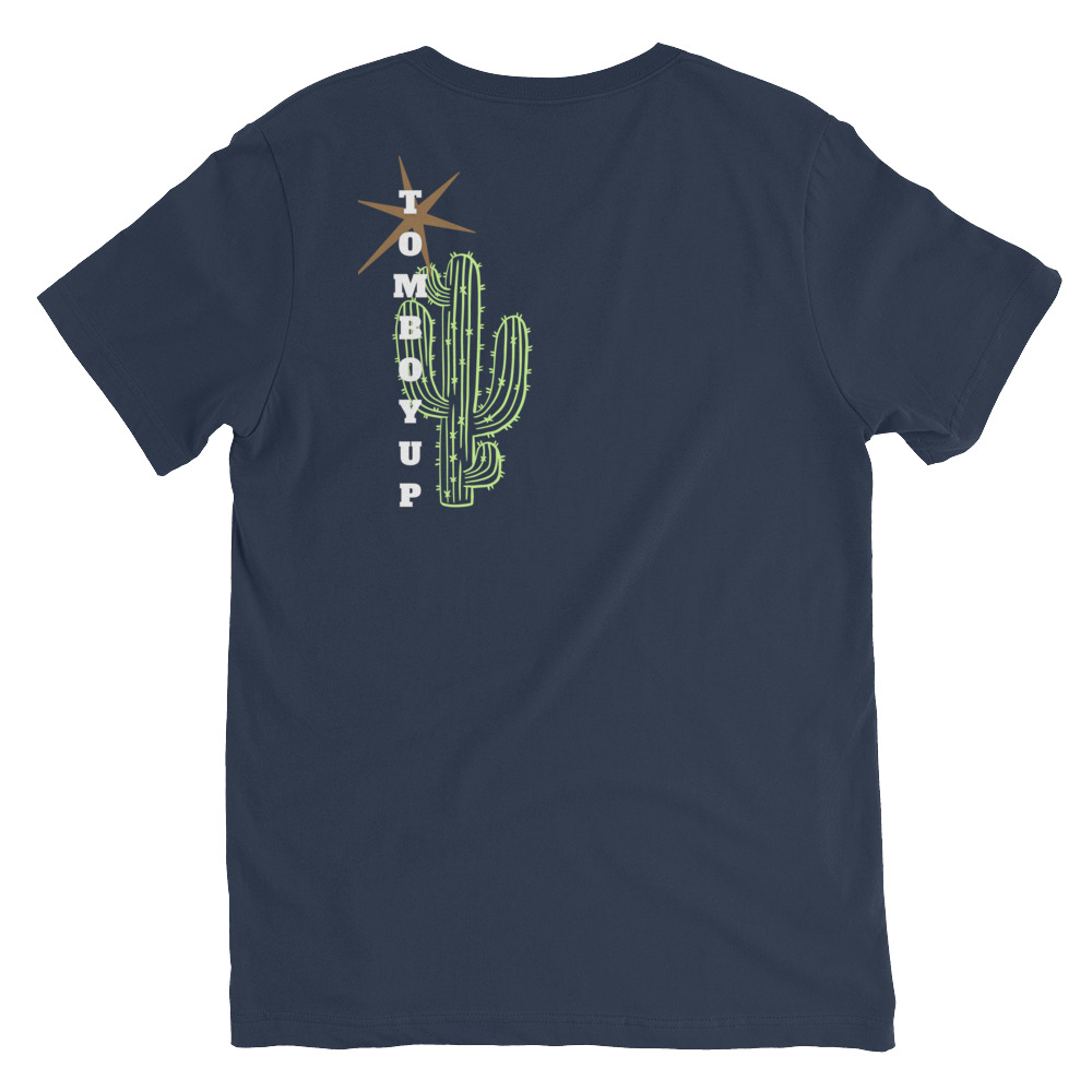 World Hippie Cactus Short Sleeve V-Neck T-Shirt, multiple sizes, tees category