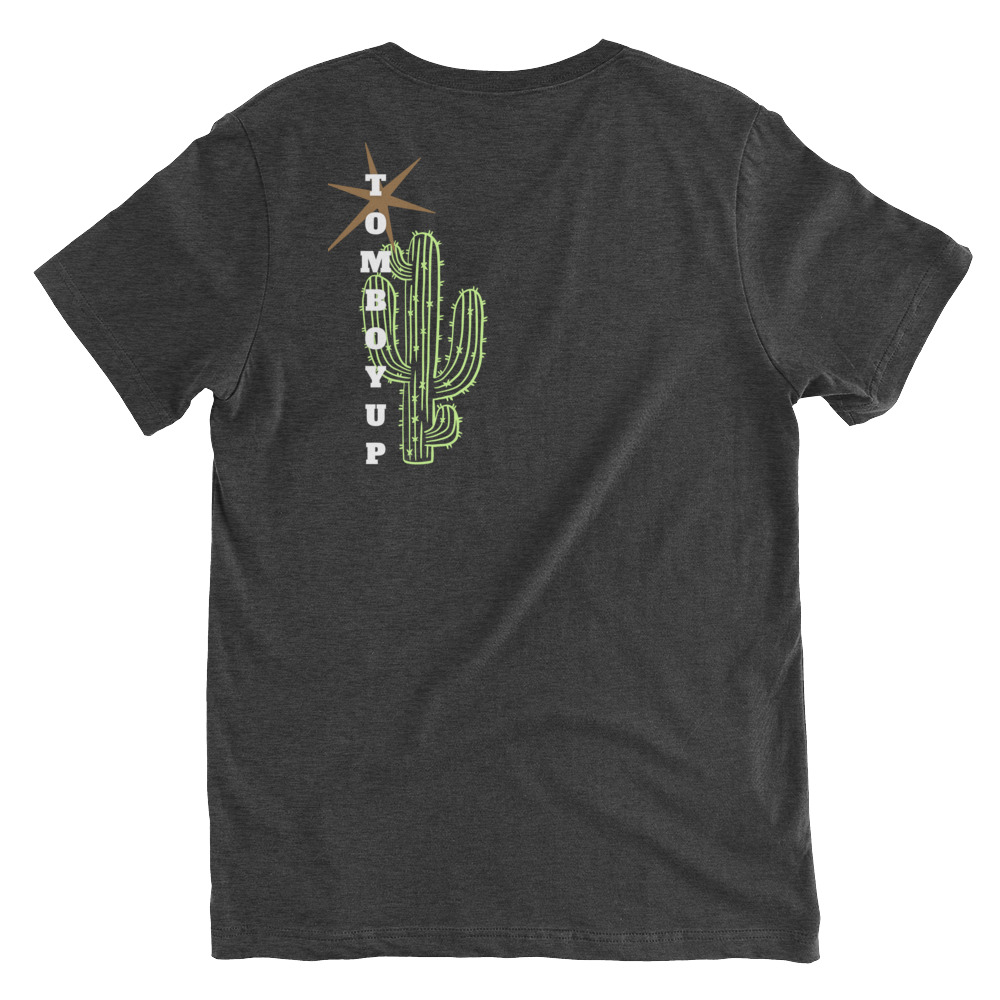 World Hippie Cactus Short Sleeve V-Neck T-Shirt, multiple sizes, tees category