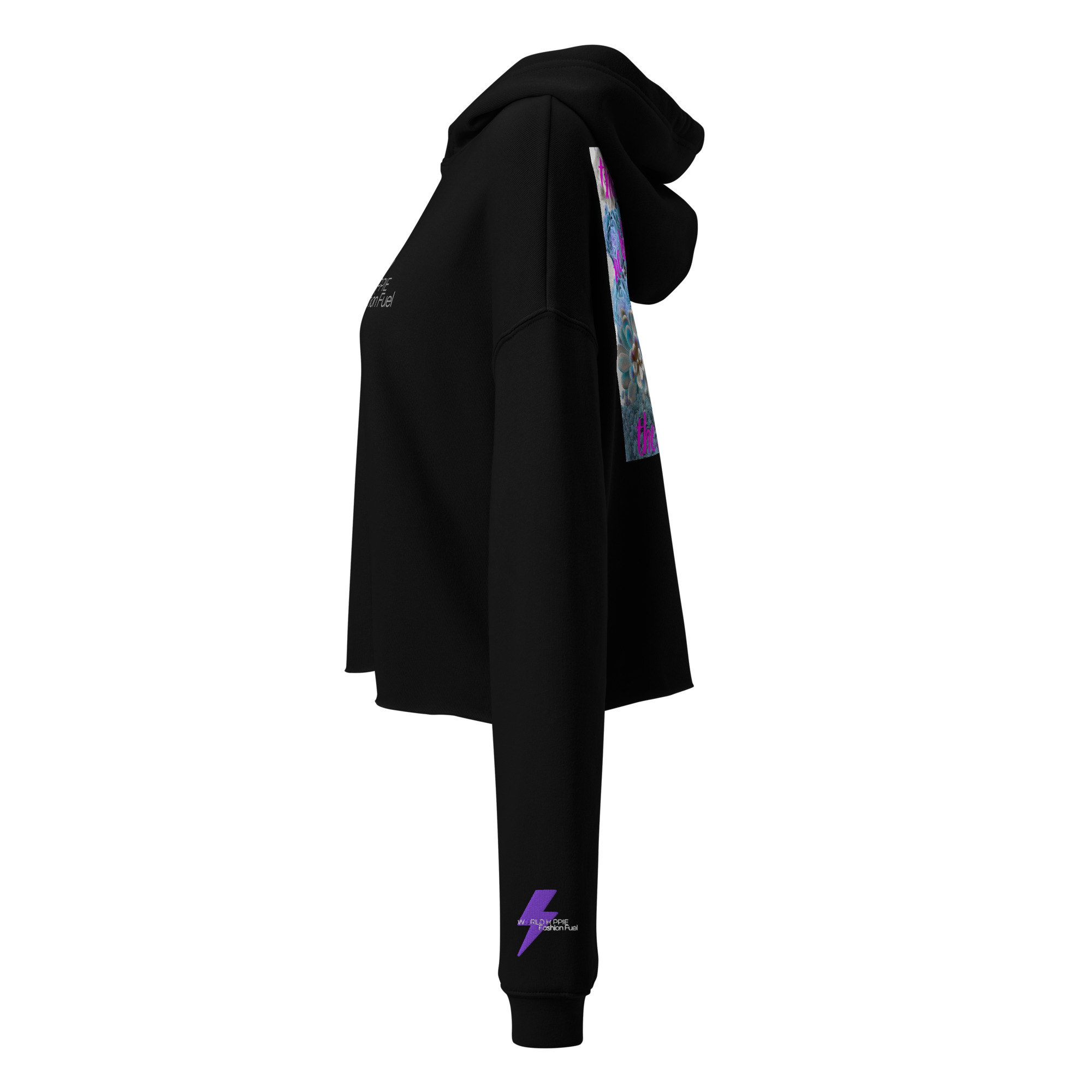 World Hippie Blue Rose Crop Hoodie, in blue, multiple sizes, hoodies/sweatshirts category