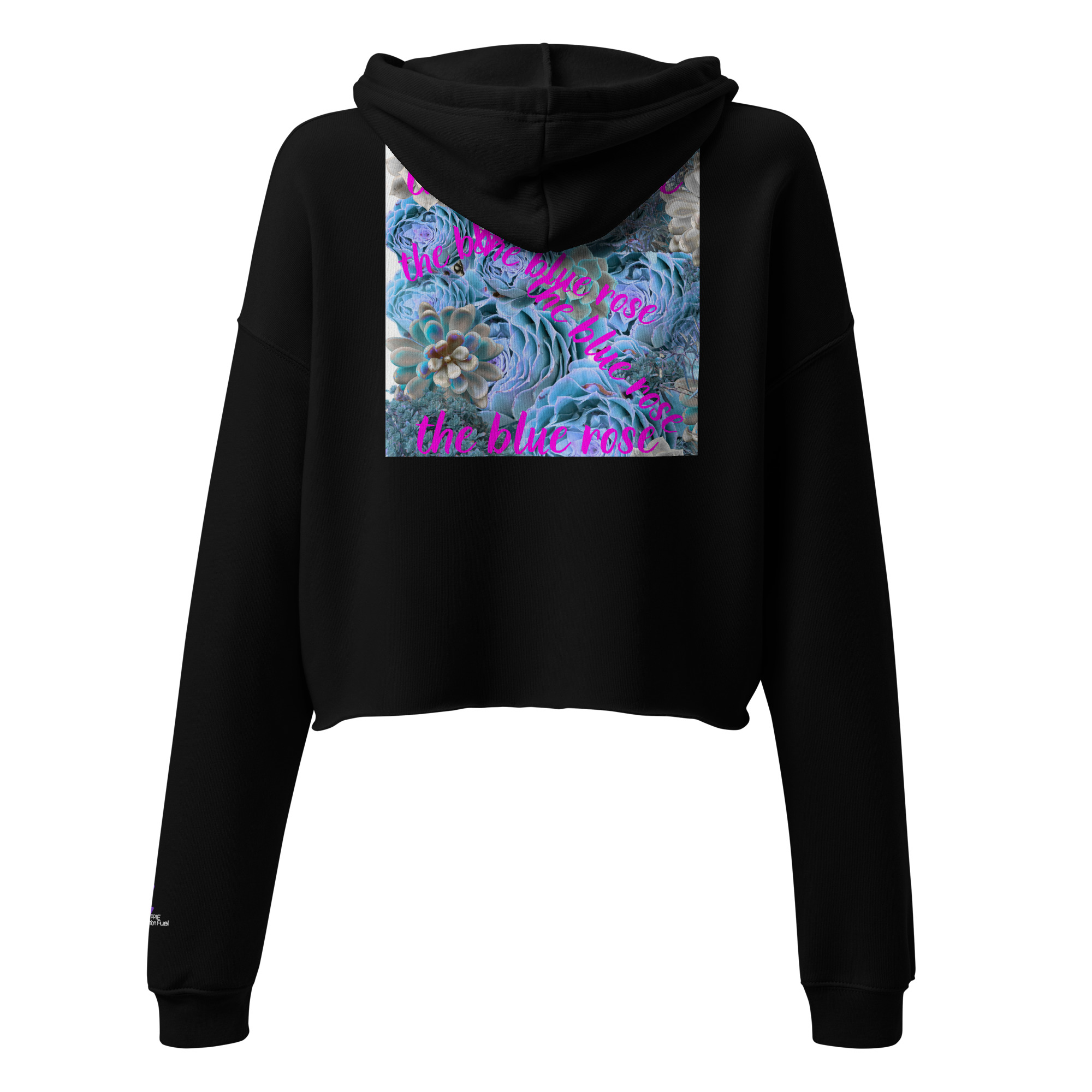 World Hippie Blue Rose Crop Hoodie, in blue, multiple sizes, hoodies/sweatshirts category