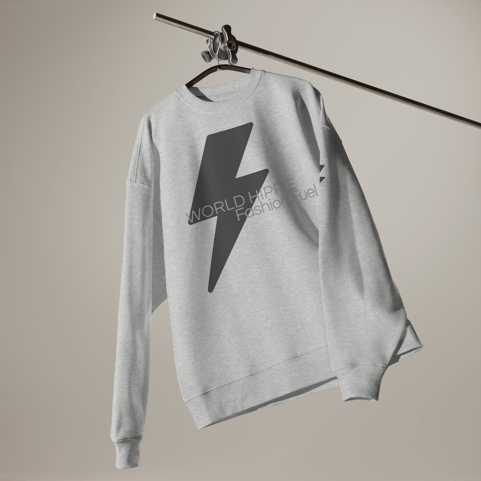 World Hippie WH Gray Logo Organic Oversized Sweatshirt, in gray, multiple sizes, hoodies/sweatshirts category