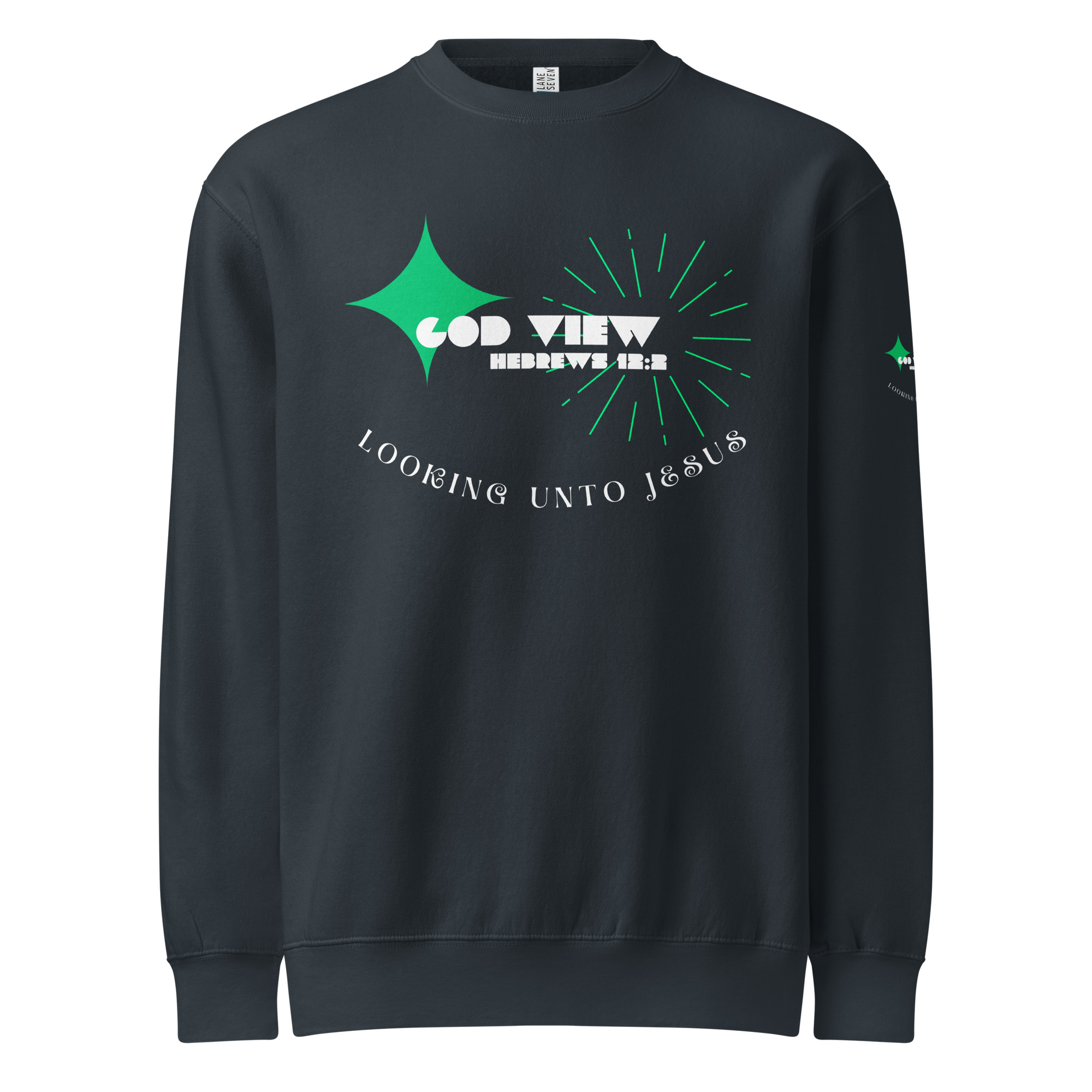GOD VIEW II Premium Crew Neck Sweatshirt - Image 2