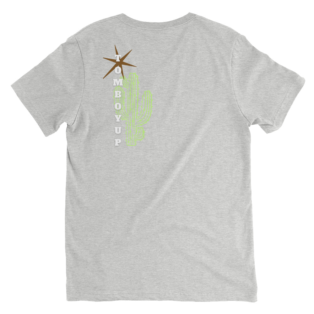 World Hippie Cactus Short Sleeve V-Neck T-Shirt, multiple sizes, tees category