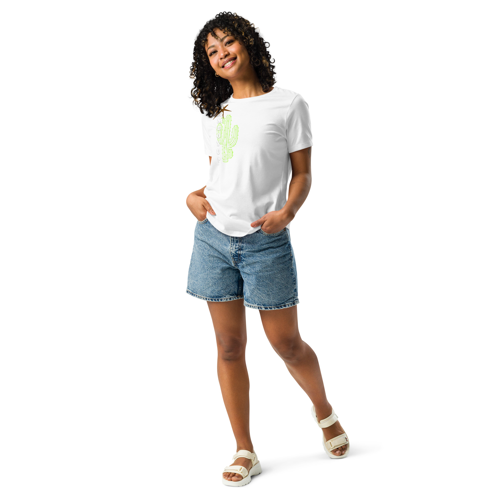 World Hippie Cactus Women's Relaxed T-Shirt, multiple sizes, tees category