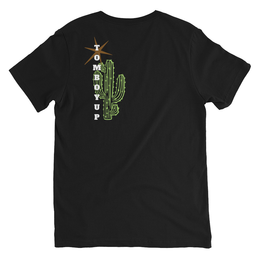 World Hippie Cactus Short Sleeve V-Neck T-Shirt, multiple sizes, tees category