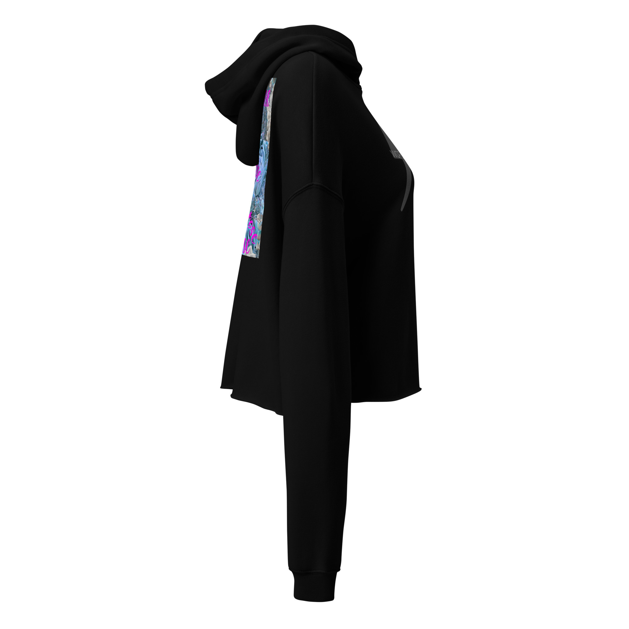 World Hippie Blue Rose Crop Hoodie, in blue, multiple sizes, hoodies/sweatshirts category