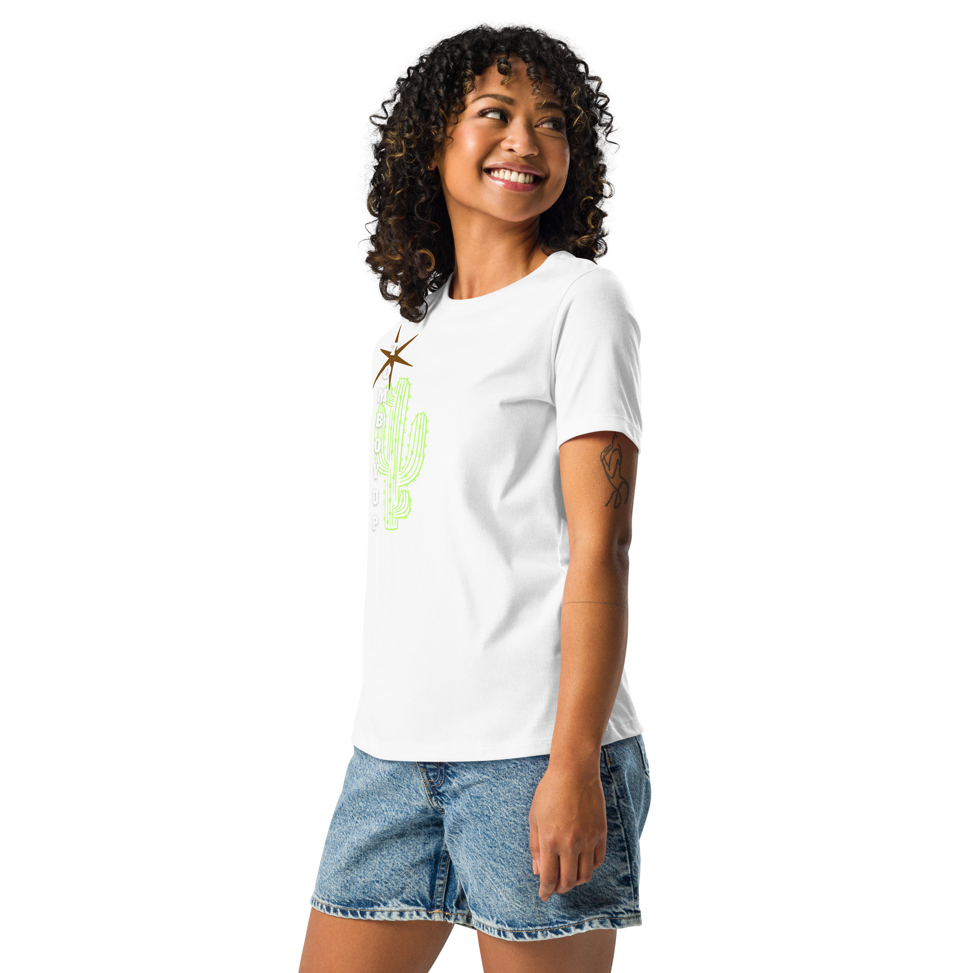 World Hippie Cactus Women's Relaxed T-Shirt, multiple sizes, tees category