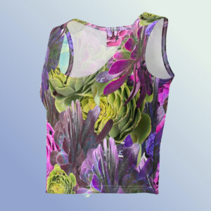 World Hippie Succulent Cotton Crop Top, multiple sizes, tank tops & muscle tees category