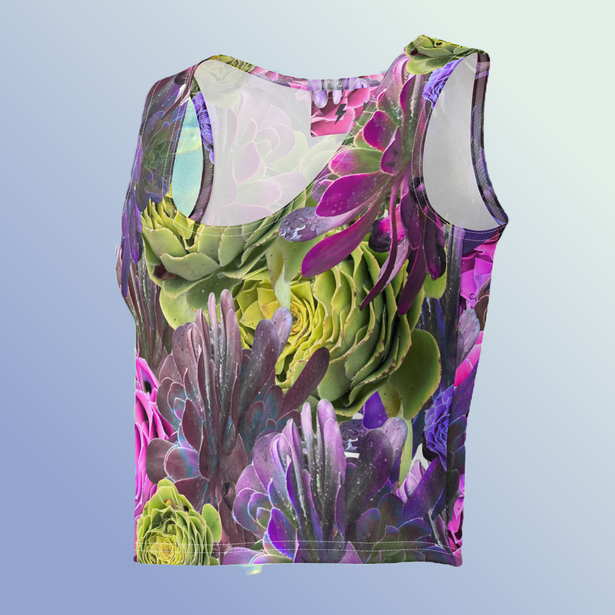 World Hippie Succulent Cotton Crop Top, multiple sizes, tank tops & muscle tees category