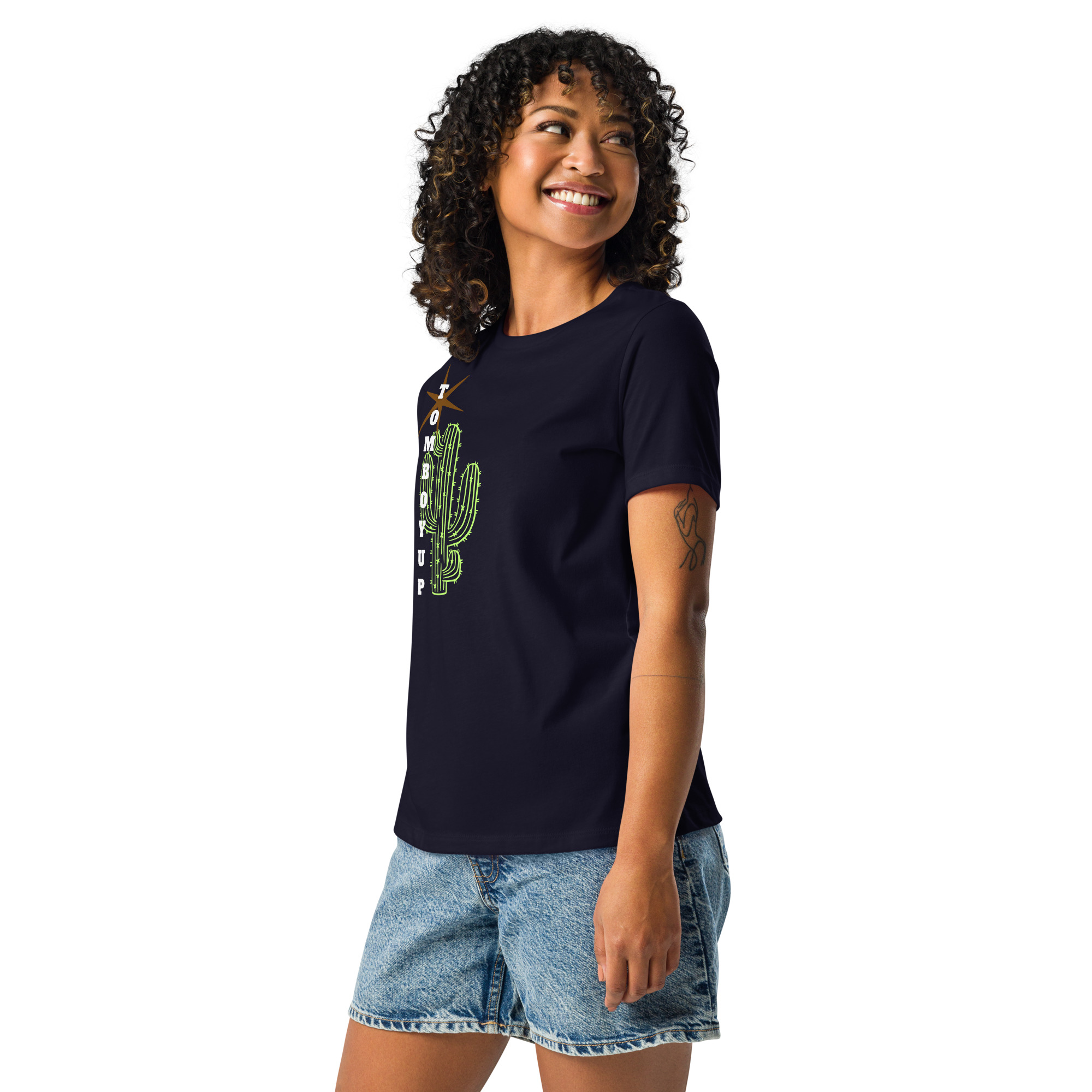 World Hippie Cactus Women's Relaxed T-Shirt, multiple sizes, tees category