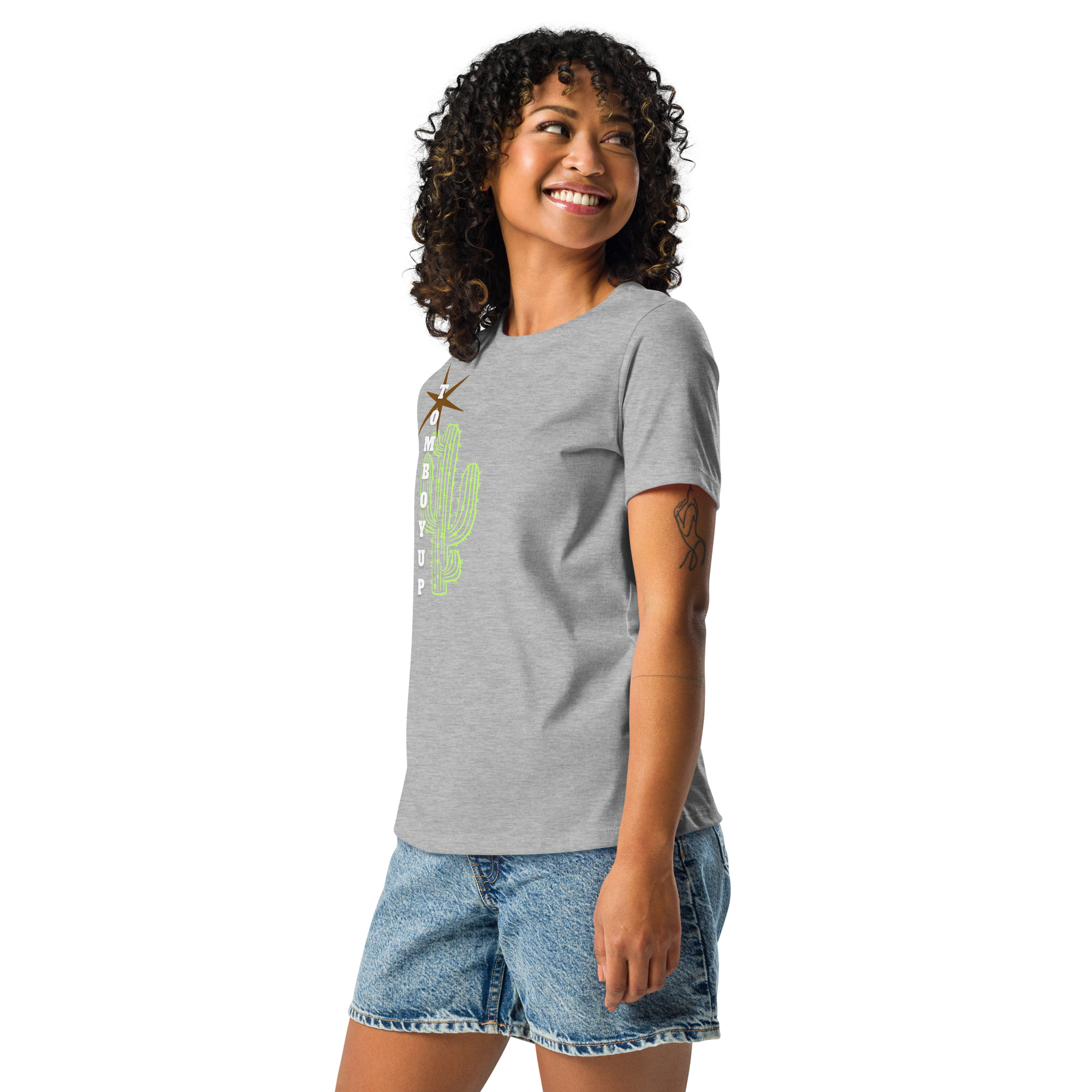 World Hippie Cactus Women's Relaxed T-Shirt, multiple sizes, tees category