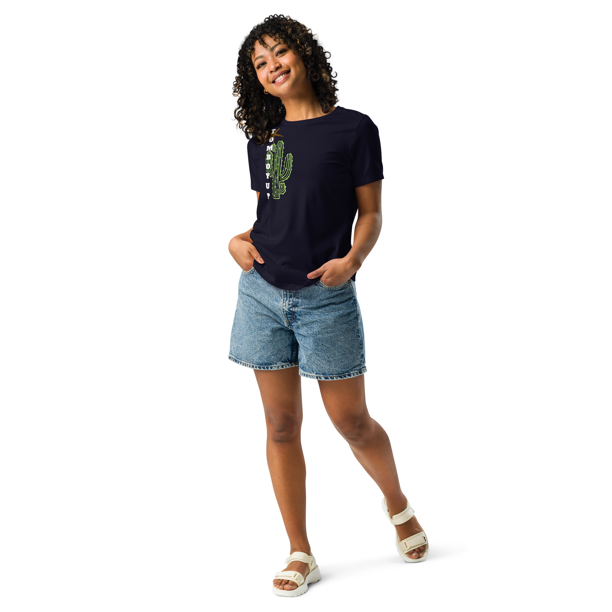 World Hippie Cactus Women's Relaxed T-Shirt, multiple sizes, tees category