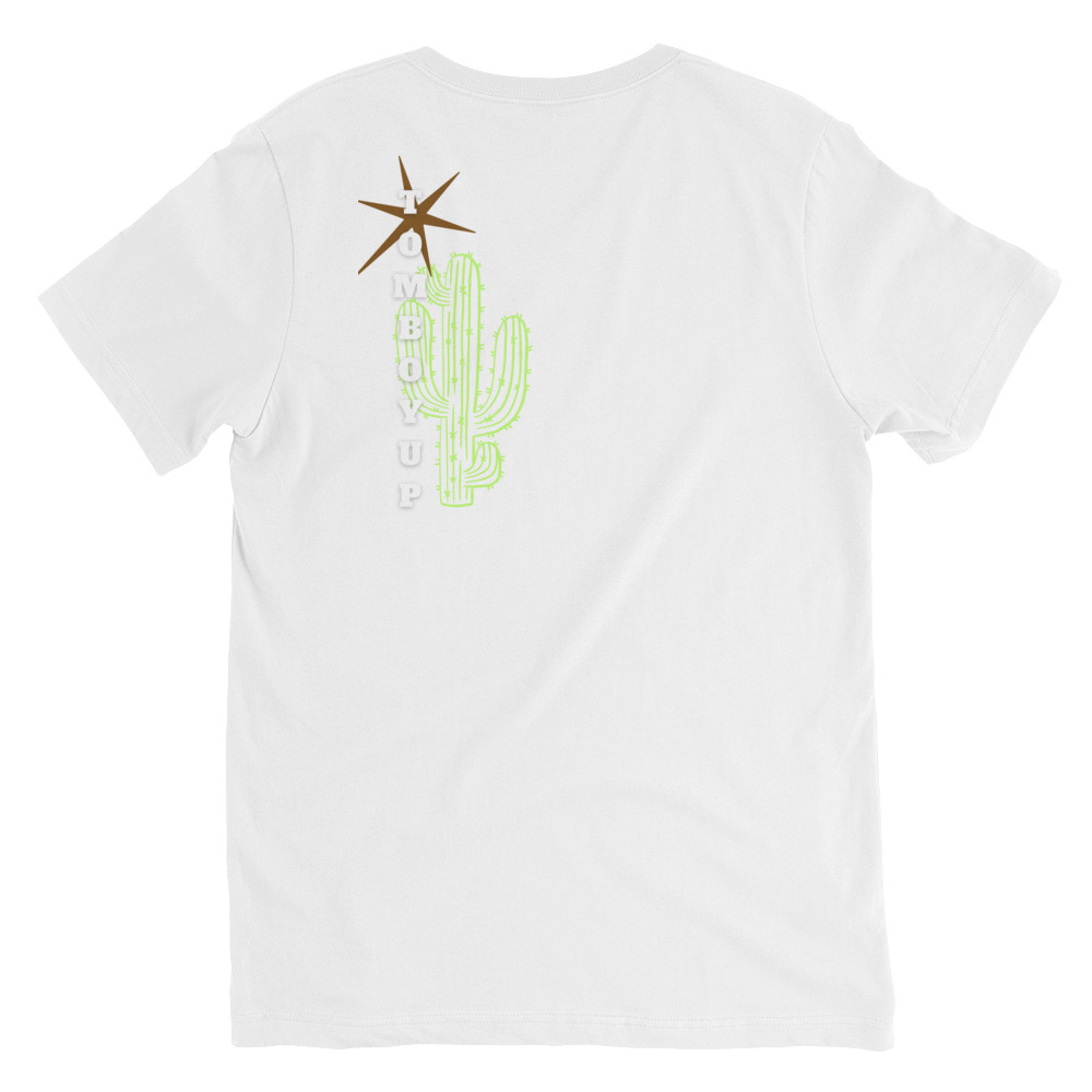 World Hippie Cactus Short Sleeve V-Neck T-Shirt, multiple sizes, tees category