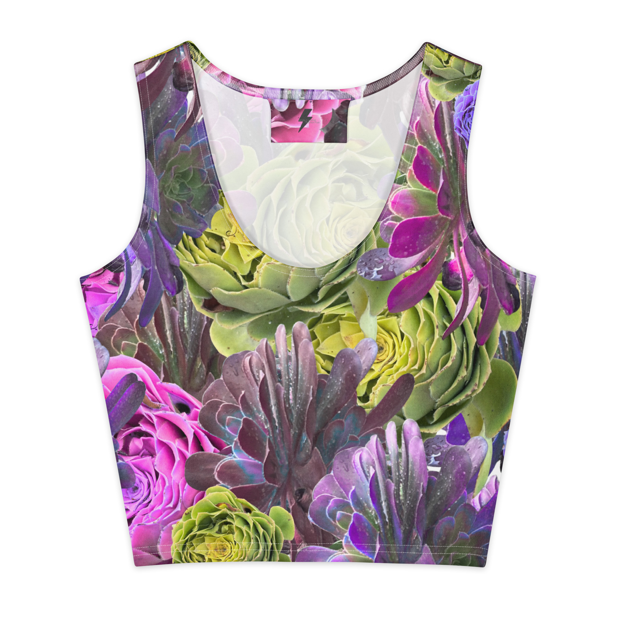 World Hippie Succulent Cotton Crop Top, multiple sizes, tank tops & muscle tees category