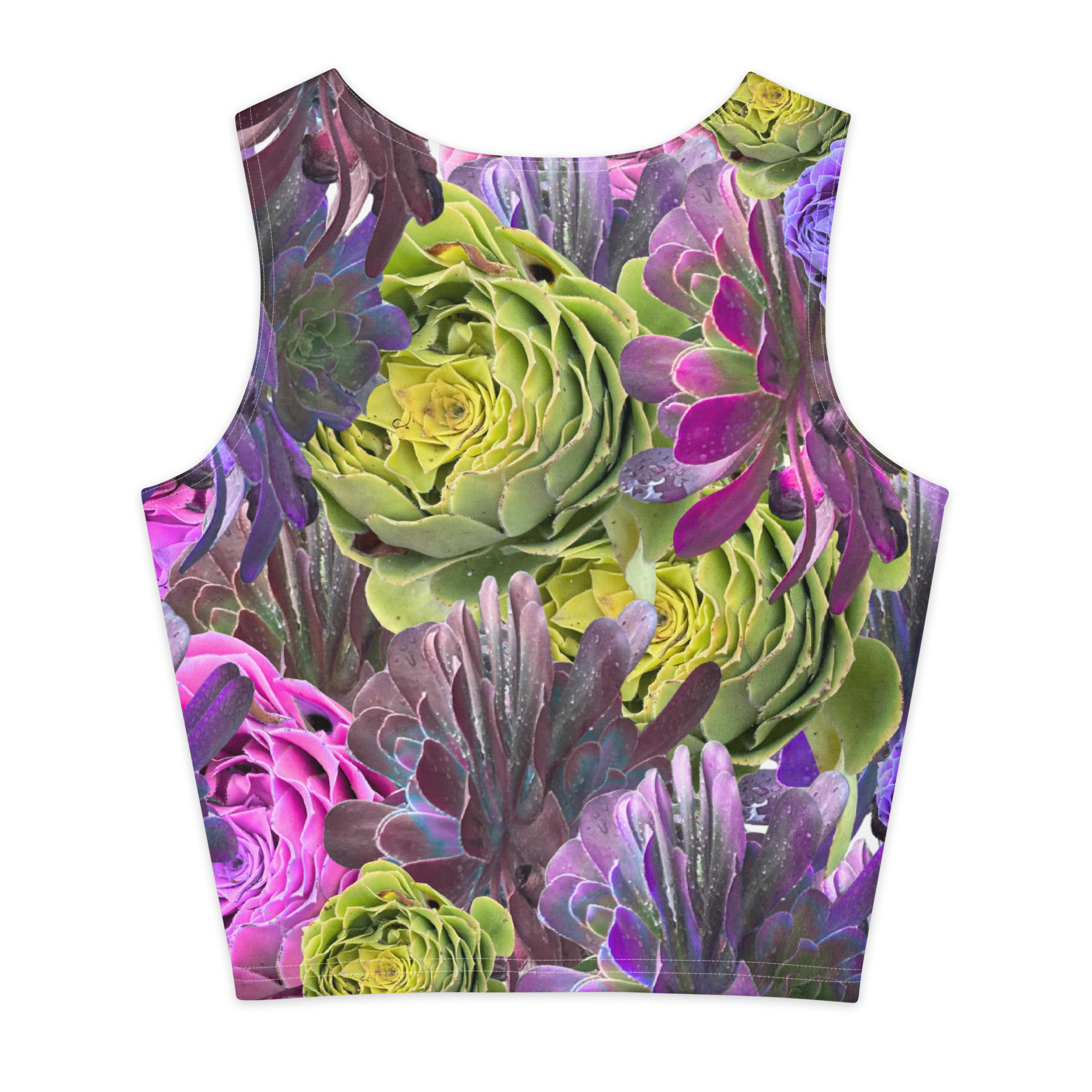 World Hippie Succulent Cotton Crop Top, multiple sizes, tank tops & muscle tees category