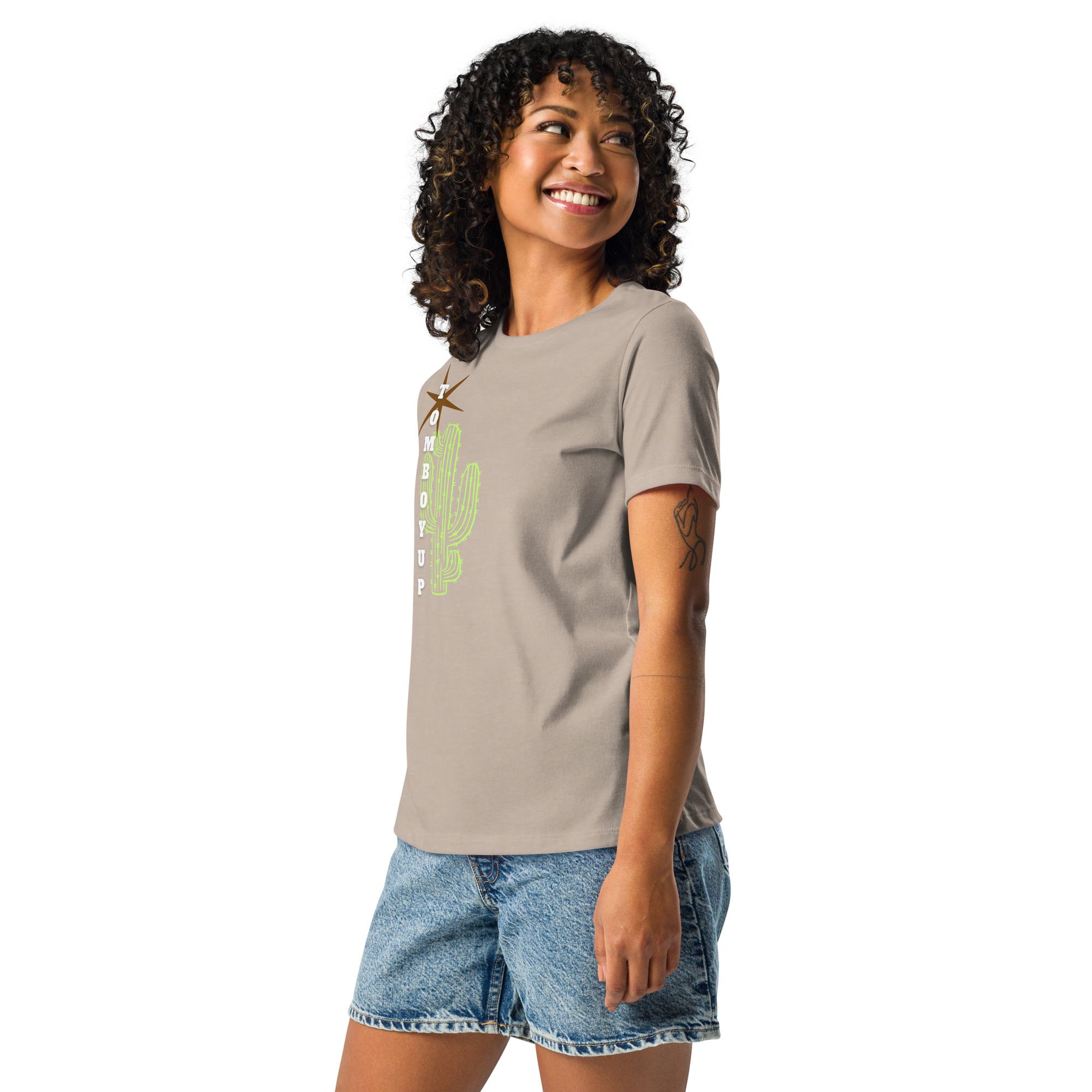 World Hippie Cactus Women's Relaxed T-Shirt, multiple sizes, tees category