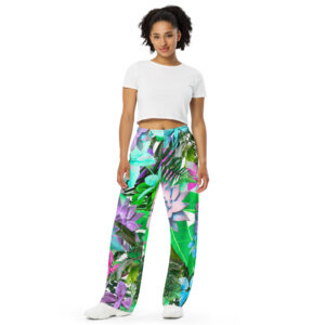 Aqua Succulent Wide-Leg Pants