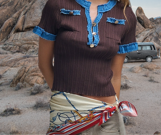 Samantha Cropped Ribbed Tee