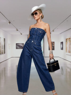 Sleeveless Denim Jumpsuit