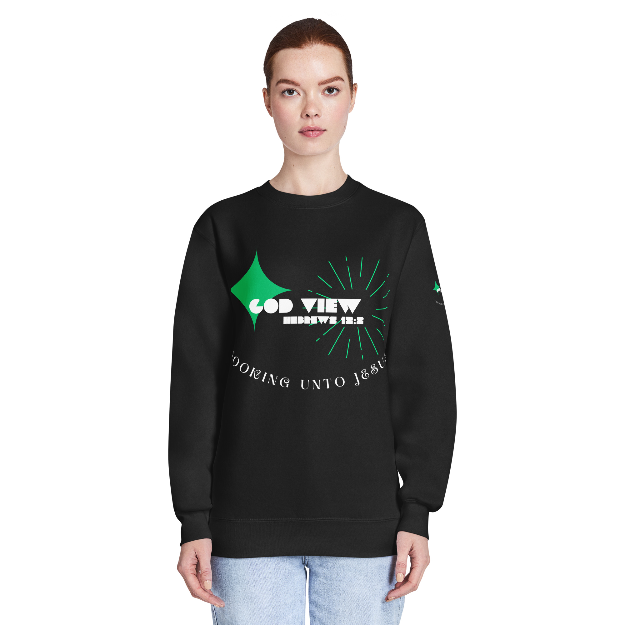 GOD VIEW II Premium Crew Neck Sweatshirt - Image 9