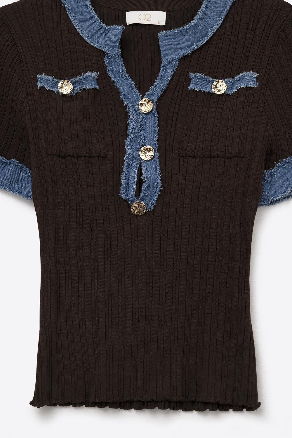 Samantha Cropped Ribbed Tee - Image 5