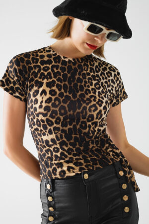 Leopard Print Spandex Tee