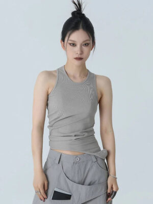 World Hippie Santdee Irregular Tank - Gray, in gray, multiple sizes, tank tops & muscle tees category