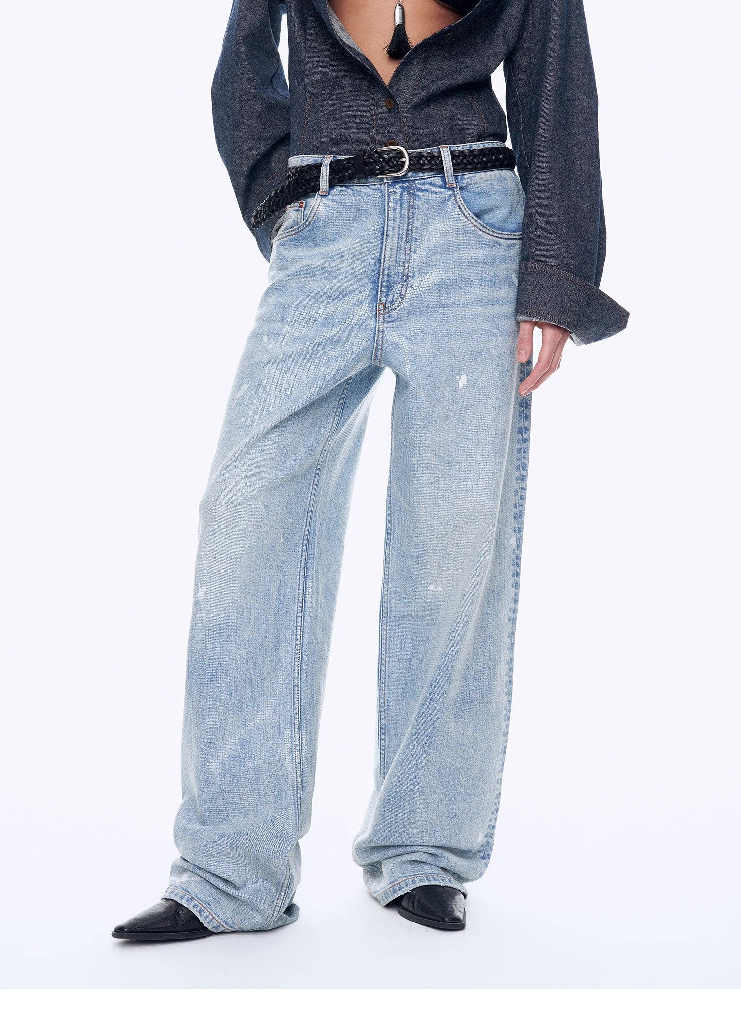 World Hippie "Art Journey" Distressed Dirty Dyed Tencel Cotton Jeans, multiple sizes, bottoms/denim category