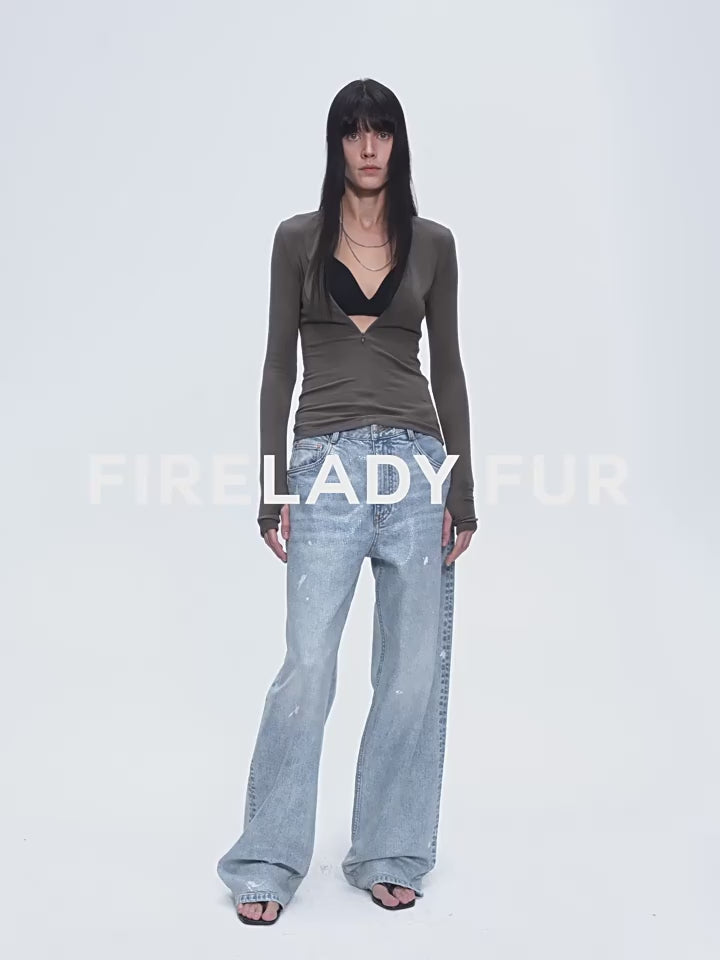 World Hippie "Art Journey" Distressed Dirty Dyed Tencel Cotton Jeans, multiple sizes, bottoms/denim category
