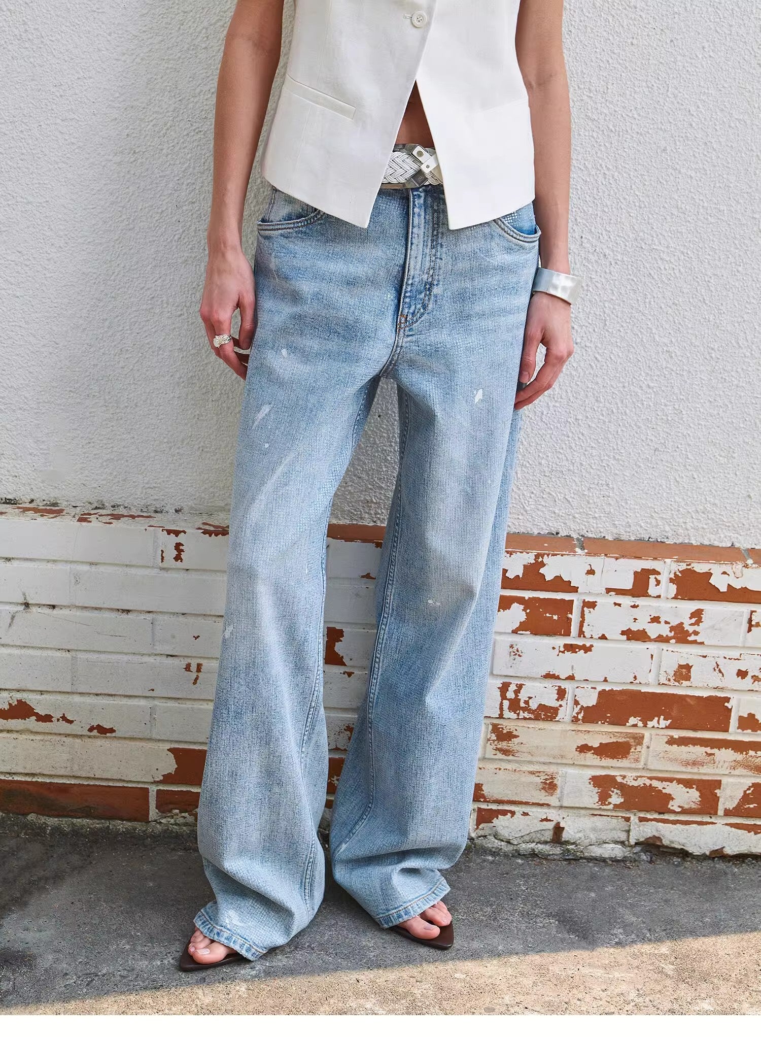 World Hippie "Art Journey" Distressed Dirty Dyed Tencel Cotton Jeans, multiple sizes, bottoms/denim category