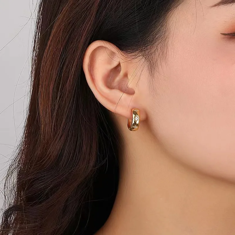 World Hippie 925 Sterling Silver Star Zircon Gold Plated Hoops, jewelry category